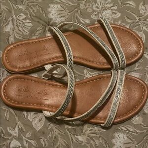 Mila paoli Women's Brown and Silver Sandals